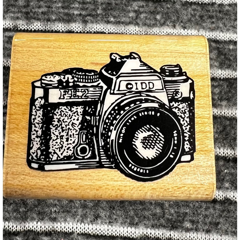 Inkadinkado Rubber Stamp Unisex OS Tan Good SLR Camera Wood Block 1233‎